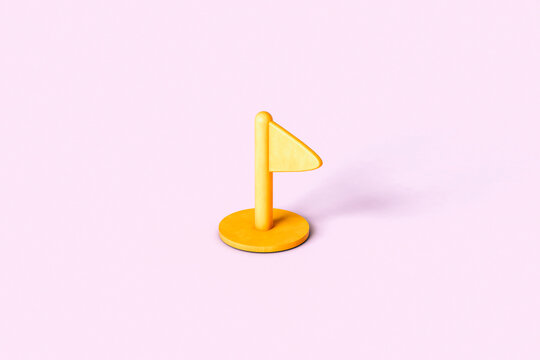 a yellow plastic flags