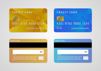 複数のクレジットカードがセットになったイラスト素材