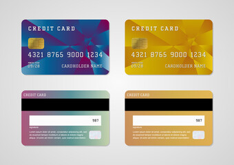 複数のクレジットカードがセットになったイラスト素材