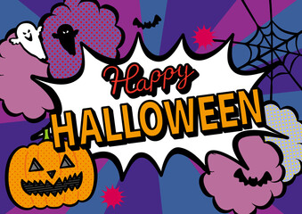 アメコミ風　ハロウィン　デザイン