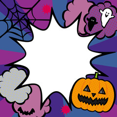 アメコミ風　ハロウィン　デザイン