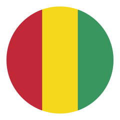 Coloured Guinea flag. Vector illustration of circle Guinea flag