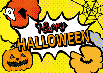 アメコミ風　ハロウィン　デザイン