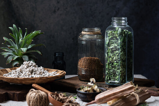 Still life of Dry Herbs from South India