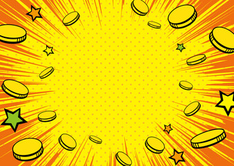 Fototapeta premium アメコミ風 コイン デザイン