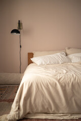 Pink and beige bedroom