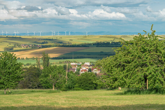 Scenic view of the Kirchheimbolanden town in Germany surrounded by nature