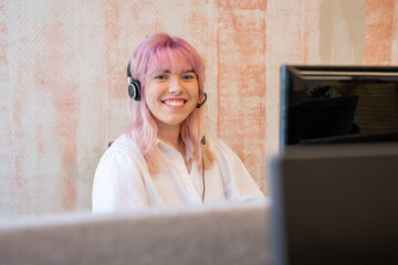 Smiling Worker Of Calling Center