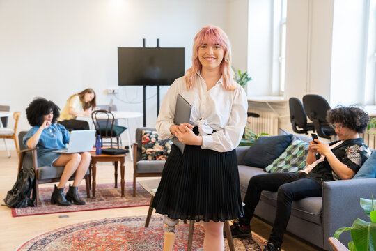 Self-confident Businesswoman With Disability At Modern Co-working.