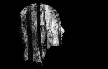 Dark Face obscured by brushstrokes