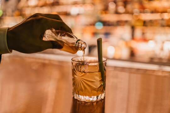Pouring cocktails