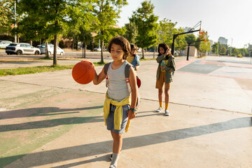 children coming home after school