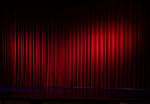 red stage curtain