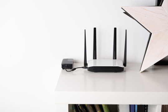 Wi-Fi router in the interior of the house