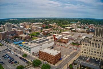 Aerial View of Saginaw, Michigan during Summer - obrazy, fototapety, plakaty