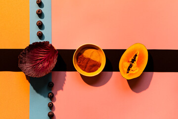 Colorful detail of food composition