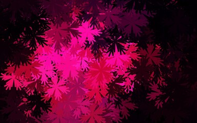 Dark Pink vector natural backdrop with flowers.