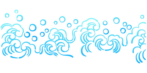水色の波模様のイラスト