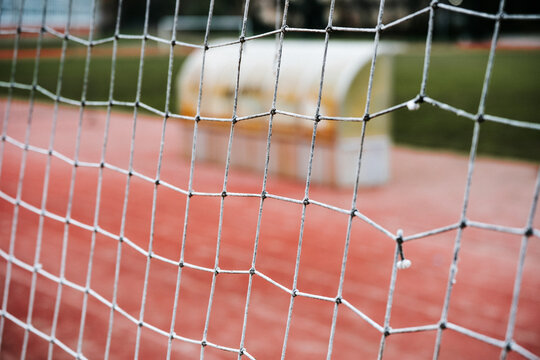 Old football goal net 