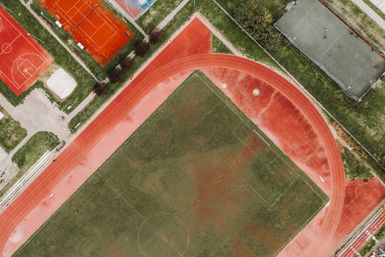 Top view of multiple sport fields 