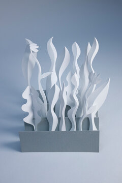 Paper Craft Sculpture of strange garden
