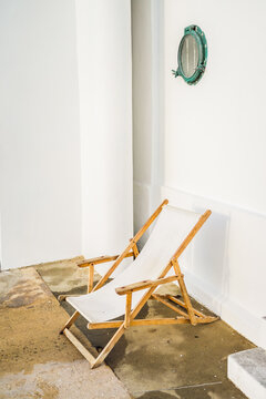 Wooden beach hamac on terrace