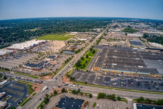 Aerial View of the Detroit Suburb of Livonia, Michigan