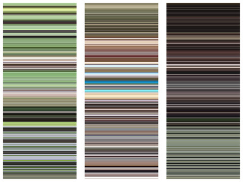 Spectrum gradient vector in green tree, dark rocks, gray asphalt, blue water, brown soil colors. RGB - CMYK offset, trend color list palette. Created using AI CS6.