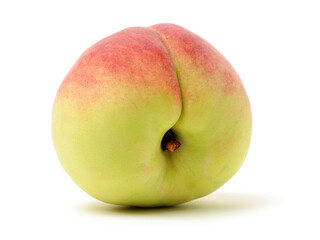 ripe peach on white background 