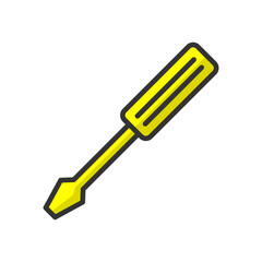 screwdriver icon vector isolated on white background from construction collection. symbol of the repair tool kit.