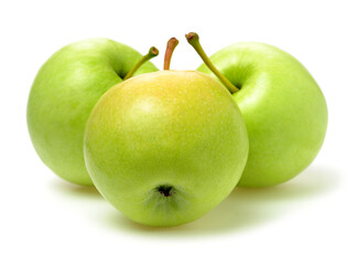 Green apples isolated on white background