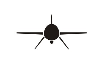 Drone plane simple illustration in black and white.