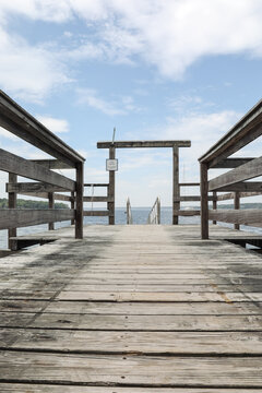 Boat dock wooden pier entrance