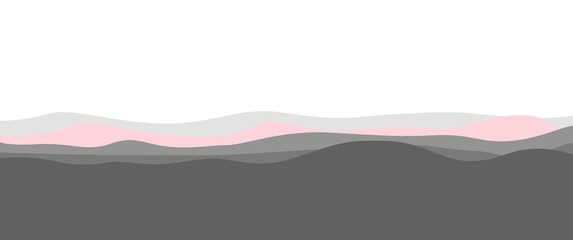 Naklejka na ściany i meble Mountain landscape vector illustration with human eye viewpoint or horizontal viewpoint. Mountain layers vector illustration. Used for background, desktop background, backdrop, banner.