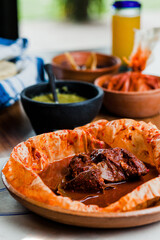 Mixiote with beef or lamb traditional mexican dish in Mexico City
