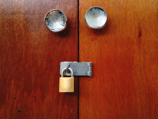 Fototapeta premium Woon door locked by the ky. Closed door.
