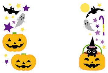 ハロウィンのかぼちゃの可愛いフレームイラスト