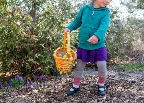 Child with Easter Basket Outside