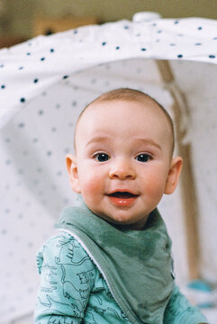  Portrait of Cute Drooling Baby