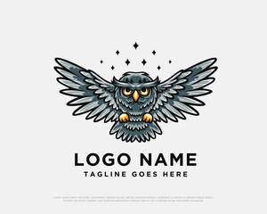 Owl Illustration Logo Design