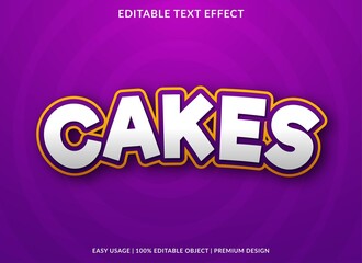 cakes text effect editable template with abstract style use for business brand and logo