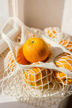 Orange on a wooden table