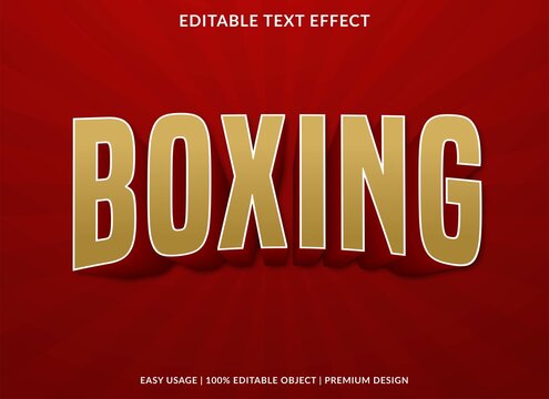 boxing text effect editable template with abstract style use for business brand and logo