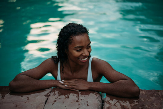 Woman in the swimming pool