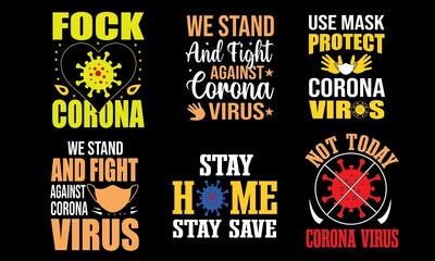 Corona Virus T-Shirt Design Bundle.