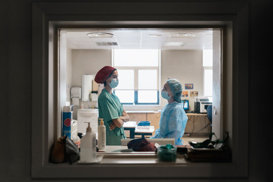 Nurses with Face Mask Talking