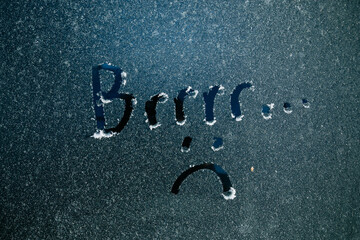 Cold winter frost on window