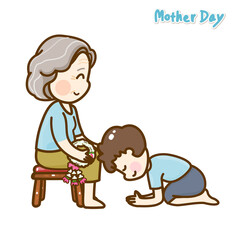 Cartoon for mother’s day vector.