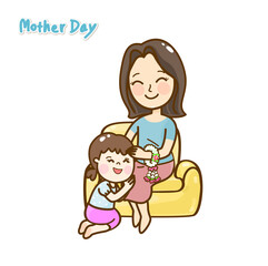 Fototapeta na wymiar Cartoon for mother’s day vector.