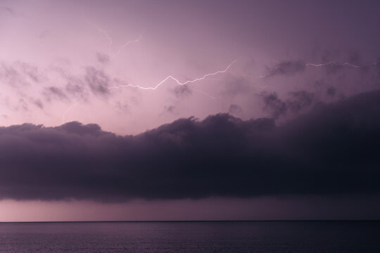 Electric storm at night
